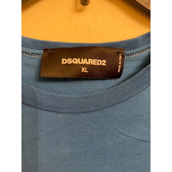DSQUARED2 Blue Graphic T-Shirt - “Handcrafted With Love” - Size XL - Picture 3 of 4